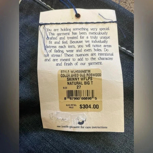 True Religion Skinny Natural Big T Jeans  Size 27 - Picture 8 of 11